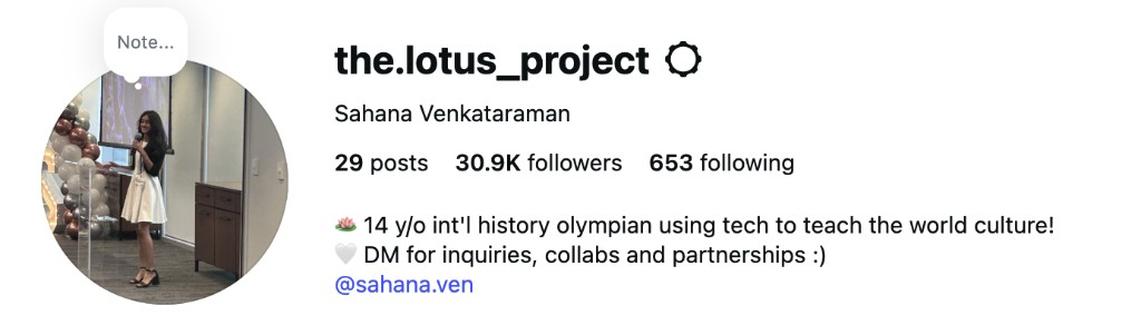 The Lotus Project Instagram profile